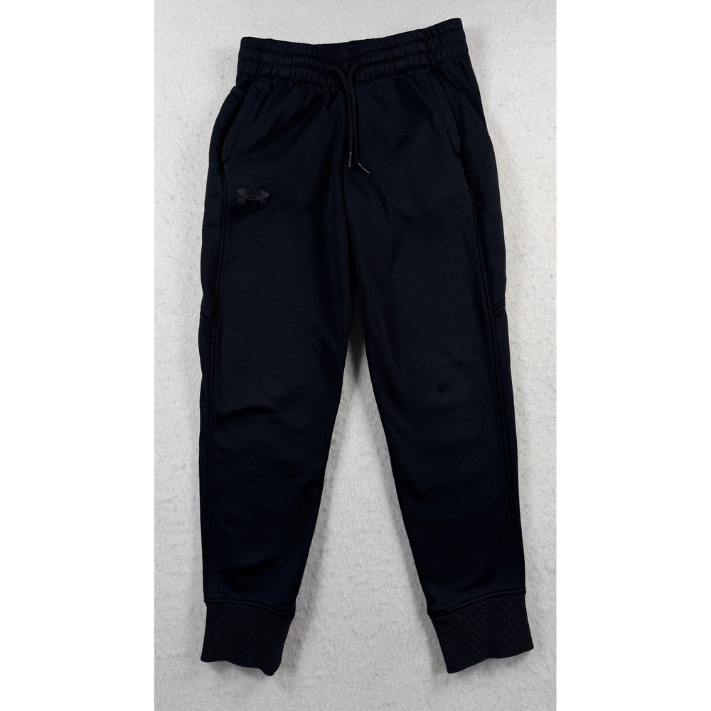 Under Armour Boys ColdGear Joggers Black Loose Fit Sweatpants Youth Medium